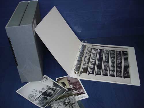 Carpeta d'anelles i contenidor per a 2 carpetes d'anelles de cartró conservació DUO